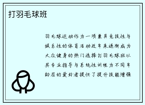 打羽毛球班