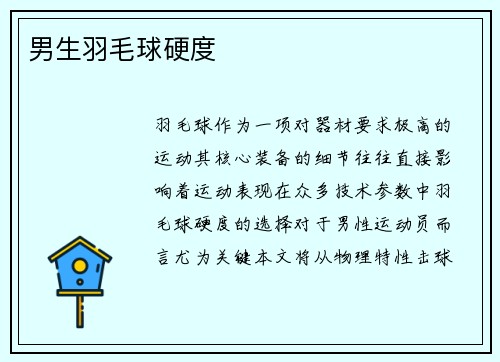 男生羽毛球硬度